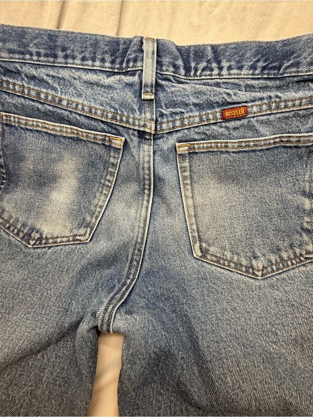 Classic Vintage Blue Rustler 100% cotton Men's Straight-Leg Jeans - Picture 5 of 8